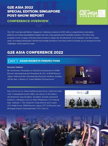 G2E Asia 2019 CONFERENCE OVERVIEW